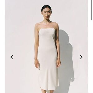 Kamperett Silk Midi Slip Dress – Cream – Minimalist Bridal – Size Medium